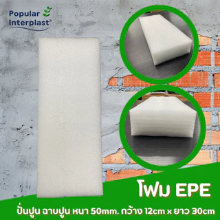 EPE FOAM โฟมปั่นปูน โฟมฉาบปูน โฟมลูบปูน/ฟองน้ำขัดปูน โฟมกันกระแทก [ขนาด : 12ซม.x30ซม. หนา 50มม.]