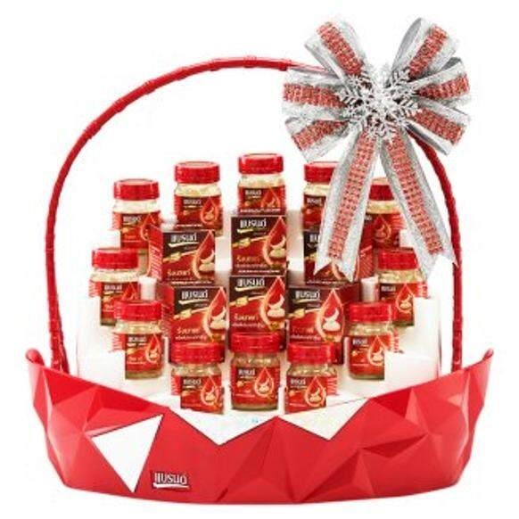 BRAND'S Bird's Nest Beverage with Rock Sugar แบรนด์ ชุดกระเช้าของขวัญ เครื่องดื่มรังนกแท้สำเร็จรูป