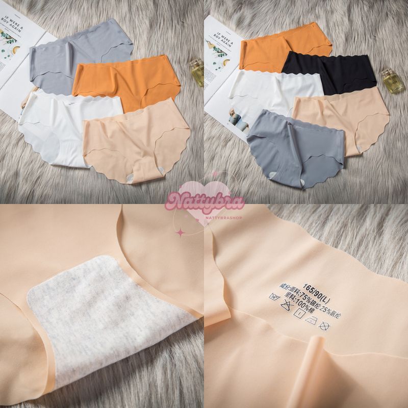 ลด30% โค้ดINC283ZN Nattybra กางเกงใน ไร้ขอบ ทรงหยัก ลายคลื่นเรียบ เนียน คุณภาพดี