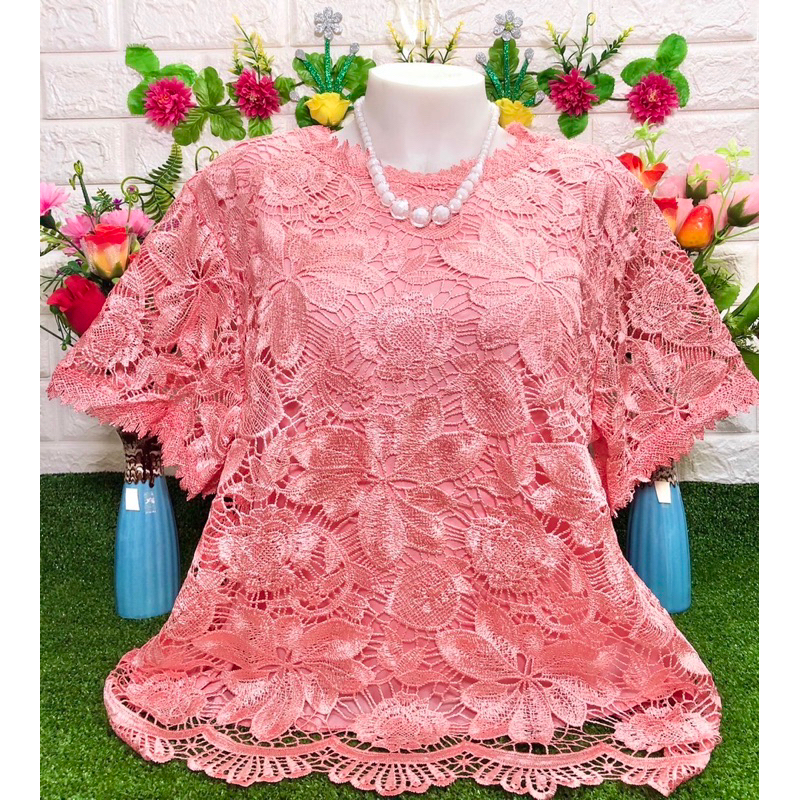 เสื้อลูกไม้อก44-48ผ้านิ่มใส่สบายมีซับในทั้งตัวจ้า