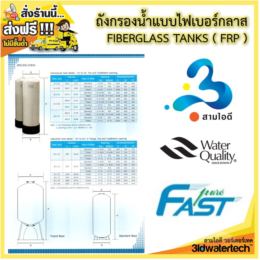 ส่งฟรี !!! ถังกรองน้ำ ไฟเบอร์กลาส 8"x44" (150 psi ) รูปที่ 7