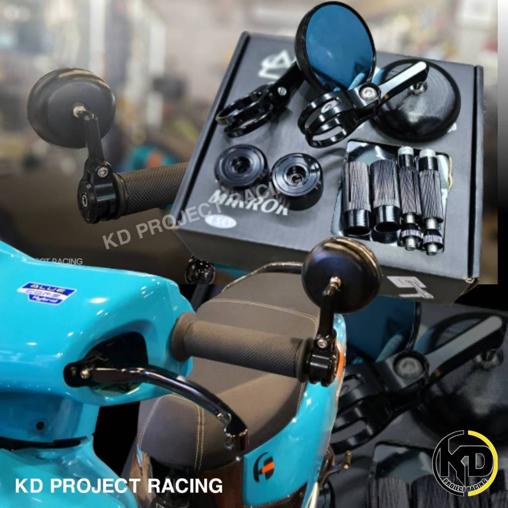 กระจกอลูมิเนียม CNC ทรงกลมขนาด 2.5นิ้ว ตัดแสงสีฟ้า ใสรถทุกรุ่น