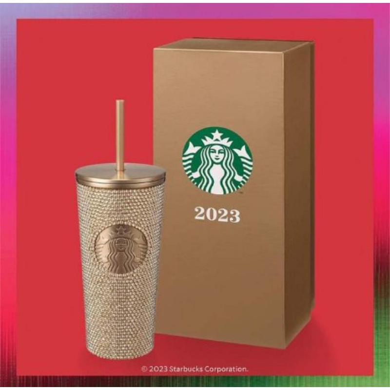 Starbucks Champagne Gold Bling Rhinestone Cold Cup (16 oz.)