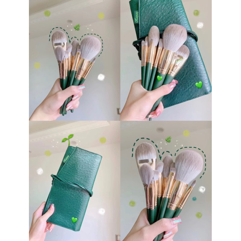 แปรงแต่งหน้ากรีนมิดไนท์พร้อมกระเป๋า พร้อมส่งในไทย