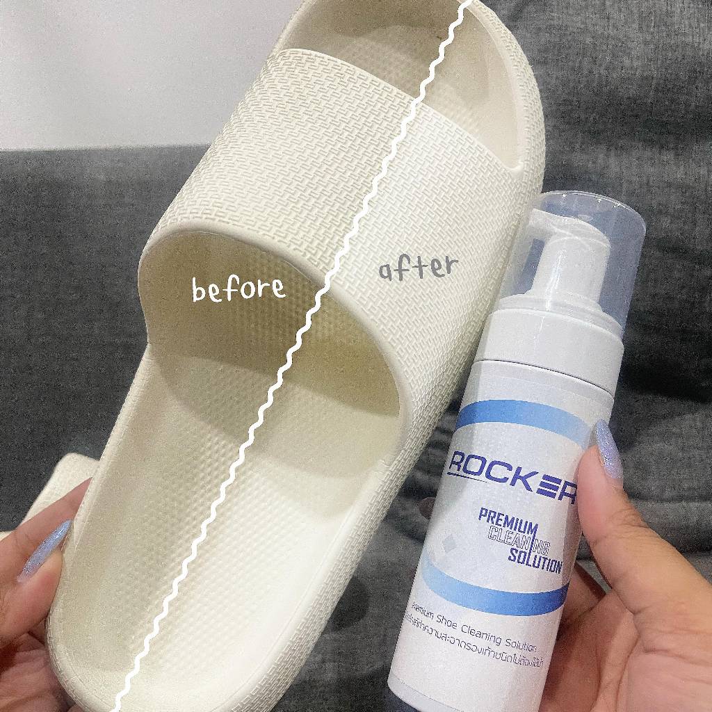 🔥อันดับ1🔥 ROCKER น้ำยาทำความสะอาดรองเท้า Premium สูตรใหม่ ฟรีแปรง+ผ้าไมโคร ซักรองเท้า ขัดรองเท้า เช็ดรองเท้า
