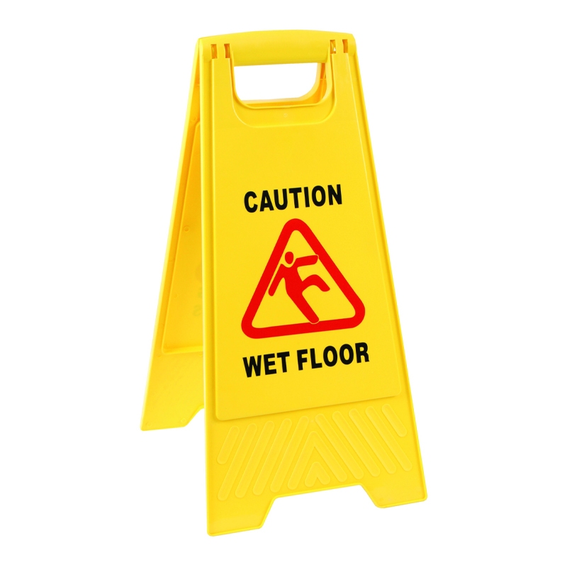 ป้ายเตือนพื้นเปียกระวังลื่น Caution wet floor AF-042