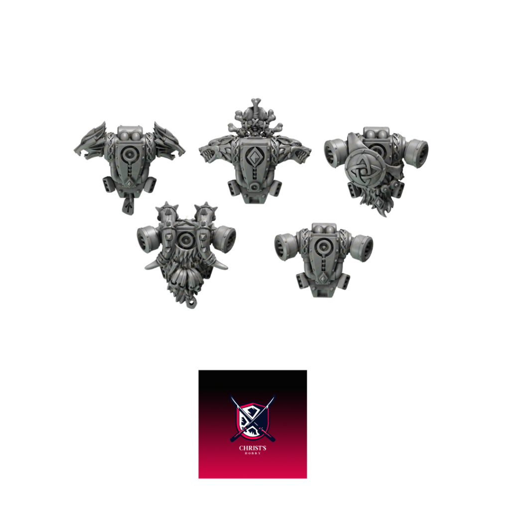 Grimdark scifi miniatures parts - Backpacks - Primal Hounds Set #1