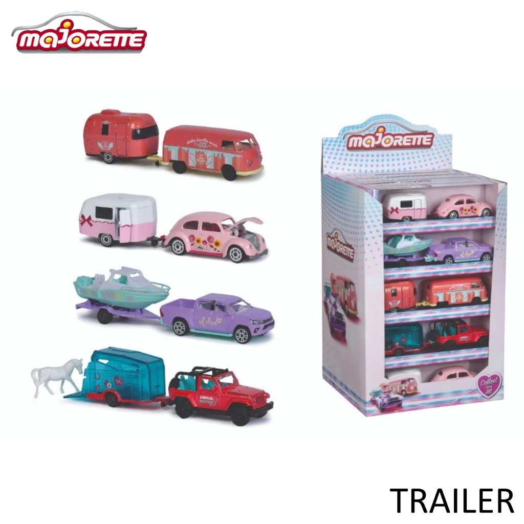 โมเดลรถเหล็ก Majorette (นอกแพ็ค) ชุด TRAILER รถเหล็ก + รถลาก GIRLmAZING TRAILER ลิขสิทธิ์แท้100% MJ53184 #