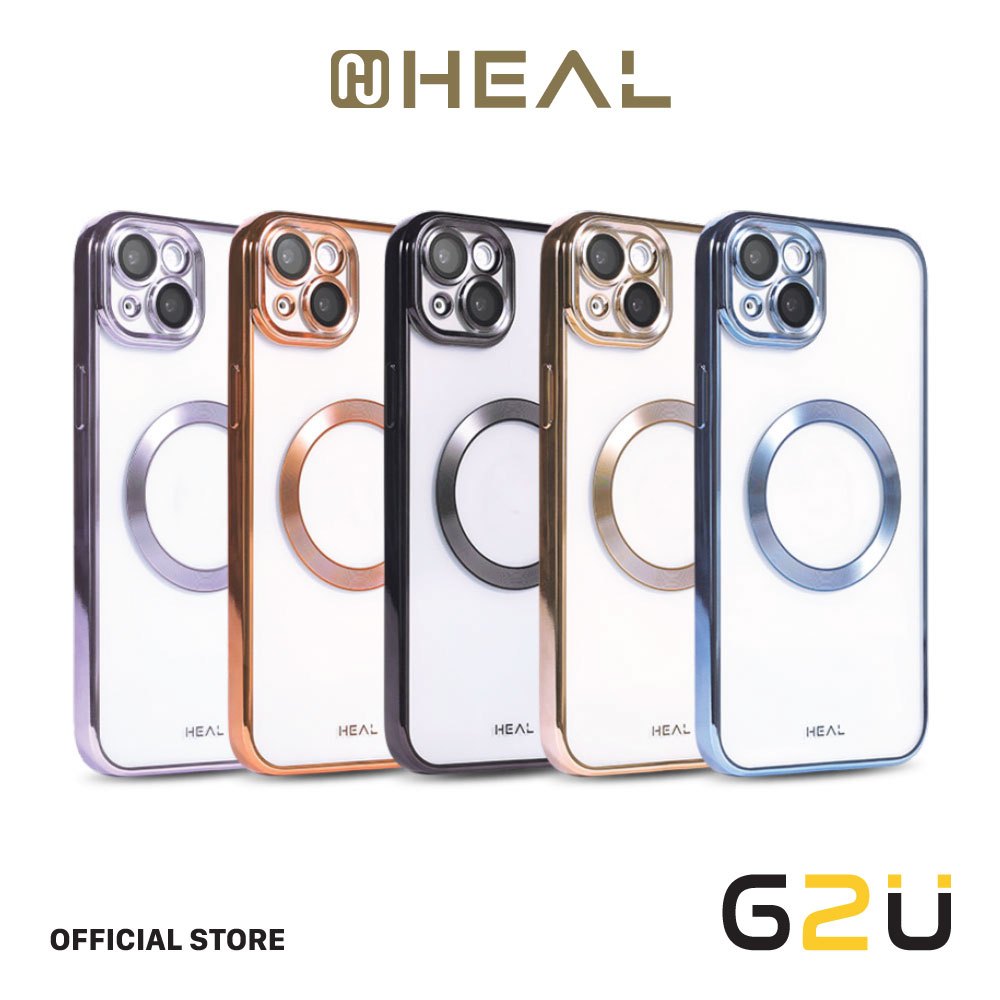 HEAL เคสใสกันกระแทกมีครอบเลนส์ในตัวสำหรับ IP14 Series รุ่น Glossy รองรับการชาร์จแบบแม่เหล็ก ฟรี! สติ๊กเกอร์ DIY