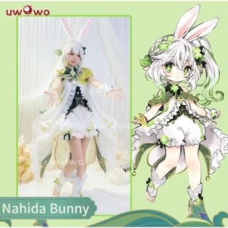 UWOWO Genshin Impact Fanart: Nahida Cosplay Costume Rabbit Bunny Kusanali Sumeru Dendro Archon Cute 