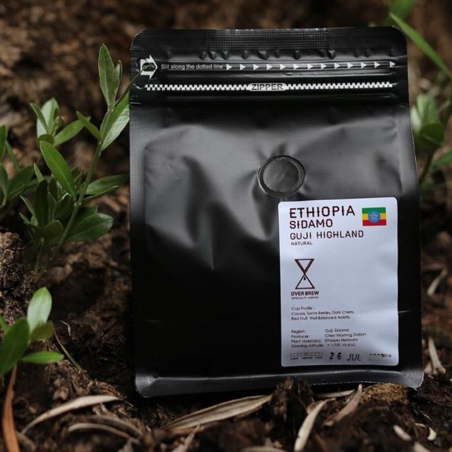 เมล็ดกาแฟบด คั่วกลาง  ETHIOPIA  Sidamo Guji (Natural) 250 กรัม