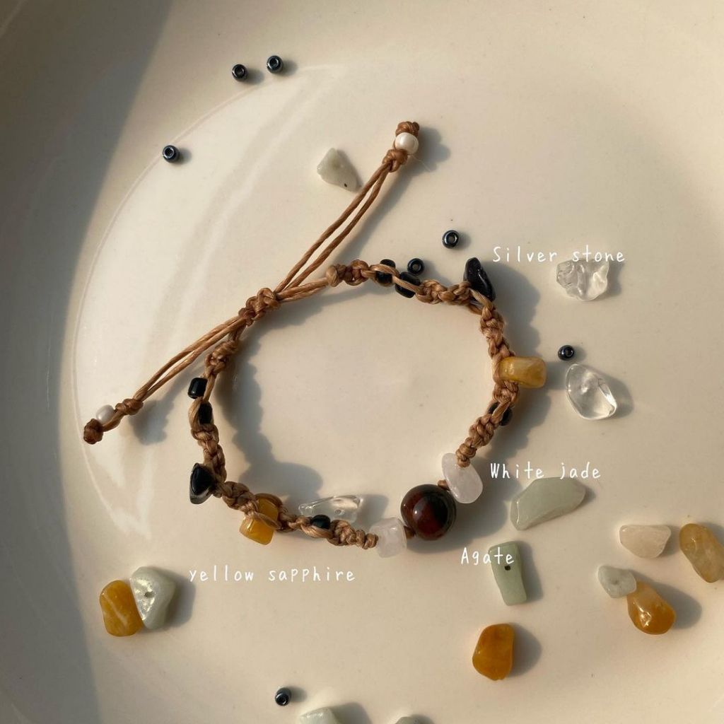 กำไลข้อมือเชือกถัก handmade ( Agate 2 )