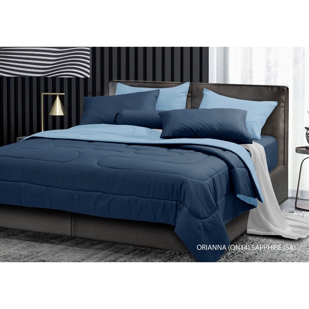 STEVENS ชุดเครื่องนอน ดีไซน์ ORIANNA14 # SAPPHIRE รุ่น SOFTEX เนื้อผ้าไมโครไฟเบอร์