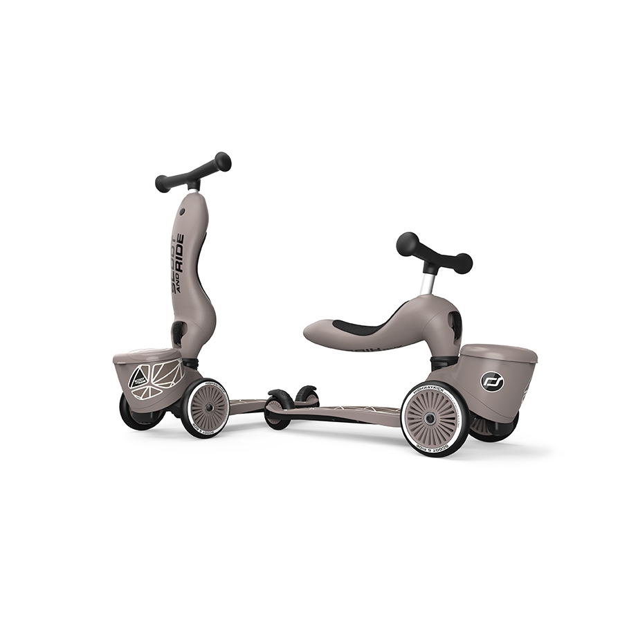 [ใช้โค้ดคู่ลดเพิ่ม] Scoot & Ride Highway Kick 1 Lifestyle สี Brown สกู๊ตเตอร์เด็ก & จักรยานทรงตัวเด็ก 2in1 พร้อมกล่องเก็
