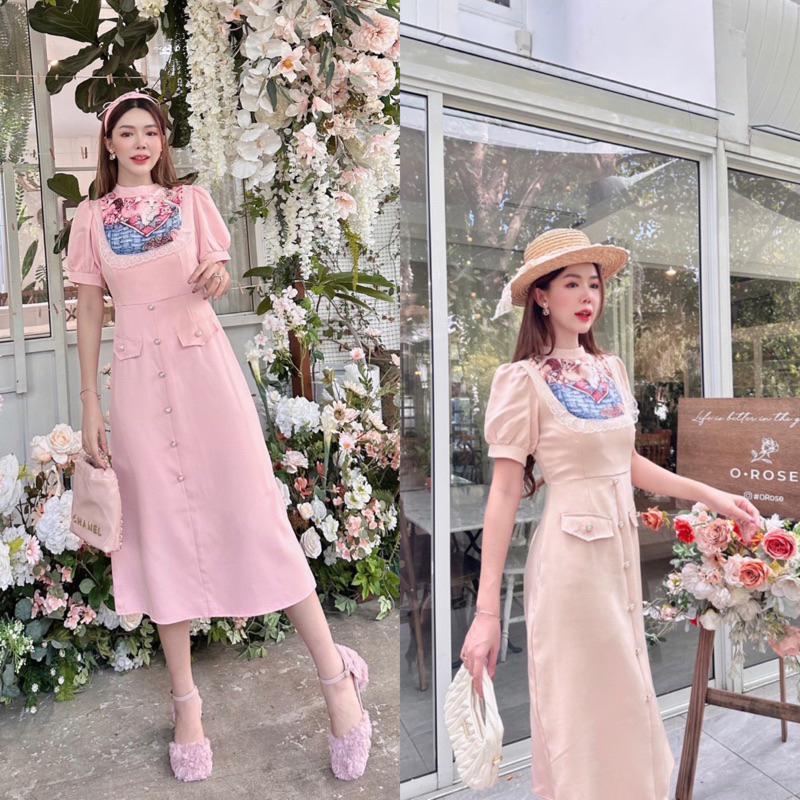 ชุดเดรส  คอลายน้องแมว BRT