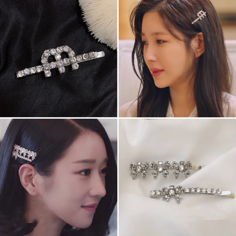 กิ๊บติดผมเพชรสไตล์ miumiu รูปตัว M และ โบว์