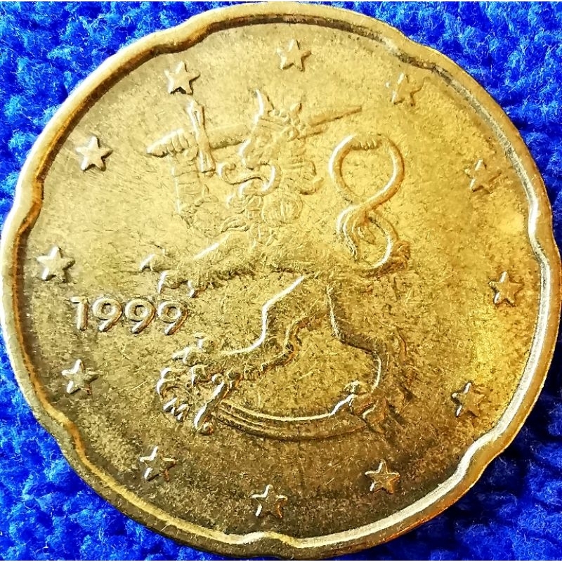 เหรียญ​ยูโร​ ฟินแลนด์​ Finland, 20 Euro​Cent, ใช้แล้ว, #​3823