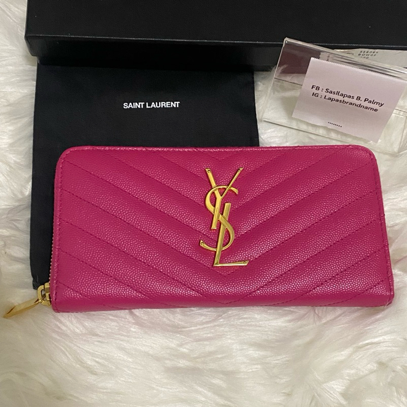 Used YSL zippy wallet สินค้ามือสอง กระเป๋า YSL ของแท้ 100%