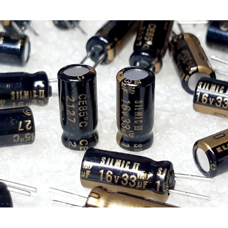 Elna Silmic II 33uf 16v (ตัดขา) for audio capacitor ตัวเก็บประจุ คาปาซิเตอร์ เกรด ออดิโอ
