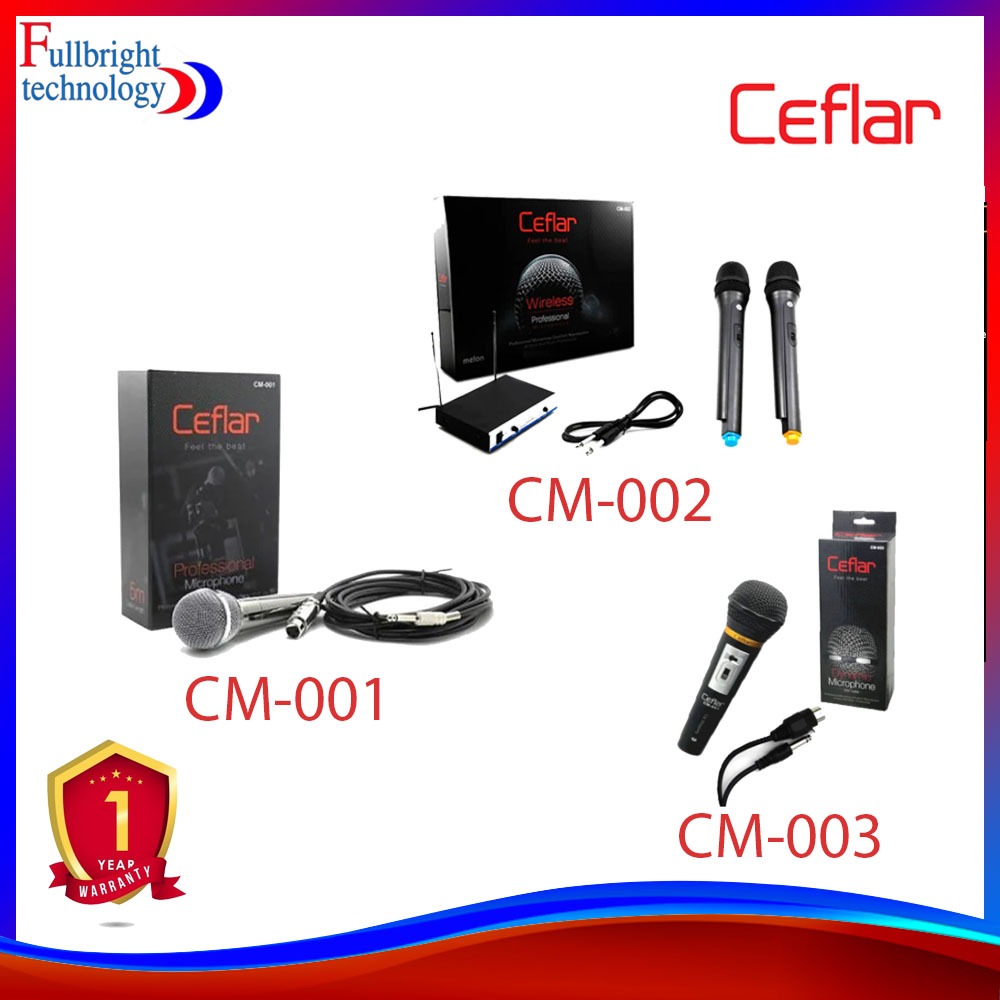 Ceflar Microphone CM - 001/002/003 เสียงดี เสียงชัด รับประกัน1ป๊
