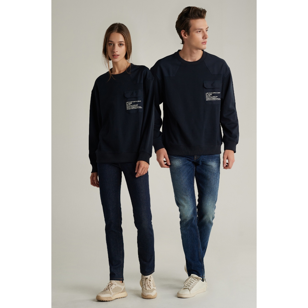 Mc jeans เสื้อกันหนาว สเวตเตอร์ Unisex สีกรมท่า MSWP033