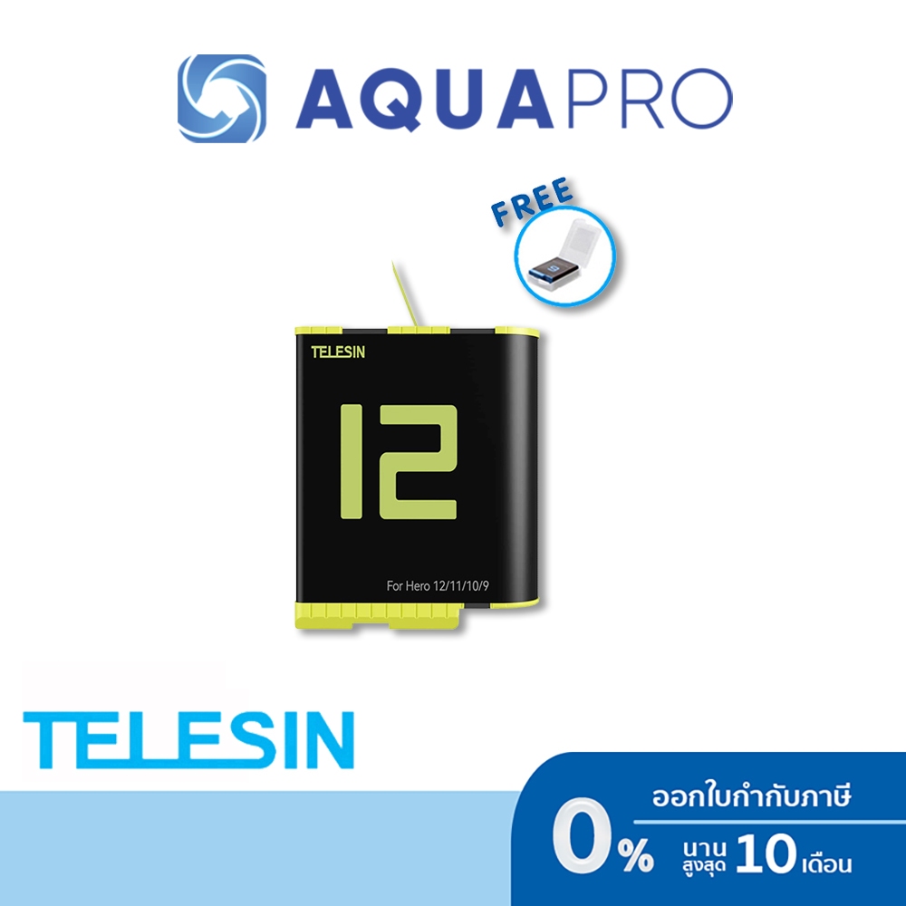 Telesin GoPro 12 / 11 / 10 / 9 Black Battery แบตเตอรี่ โกโปร 12 / 11 / 10 / 9 แบตกล้อง แบต โกโปร Battery อุปกรณ์เสริมโก