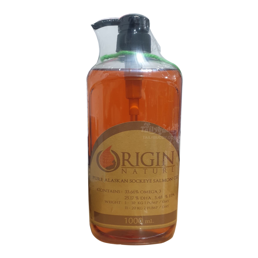 Origin Nature น้ำมันปลาแซลมอน สำหรับสุนัข แมว หนู กระต่าย (300ml., 1000ml.)