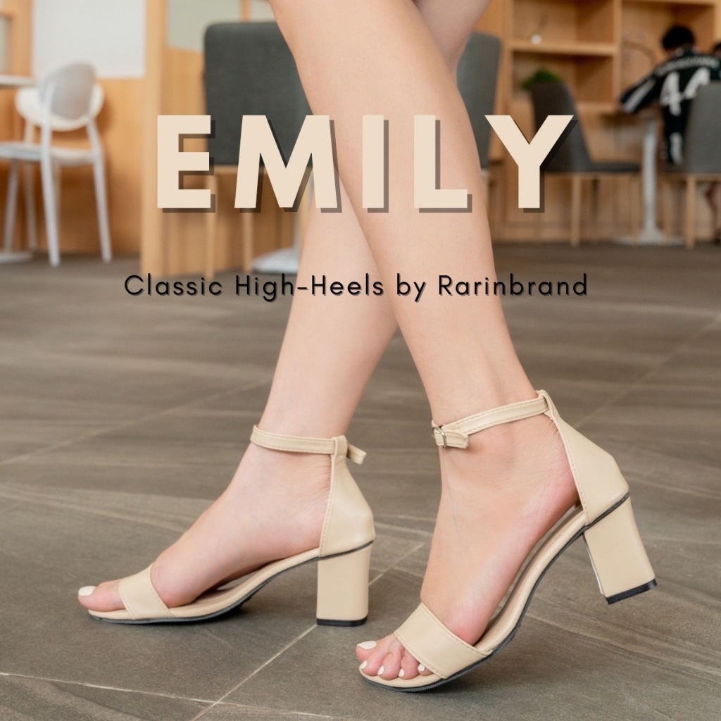 Rarin [ Emily ] รองเท้าส้นสูงรัดข้อ 2.5 นิ้ว