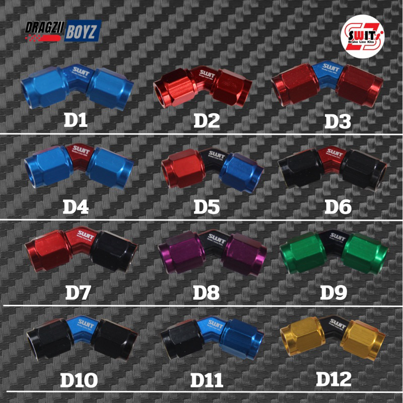 ข้องอ SWITS แท้100% SW1 45องศา ข้องอสายเบรก 45 องศา SW.01 (เมีย+เมีย) ใช้ต่อกับสายถัก