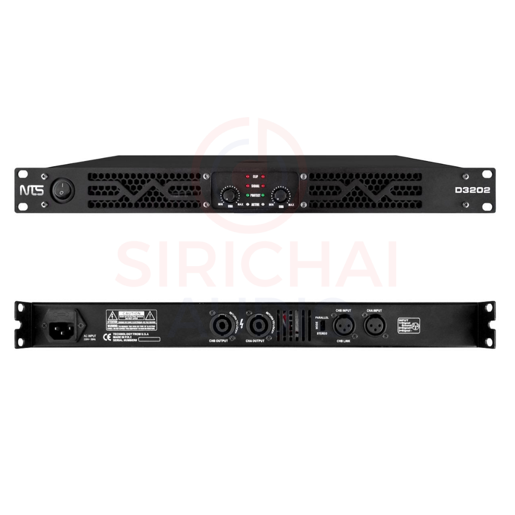 1U poweramp NTS รุ่น D3202 เครื่องขยายเสียง