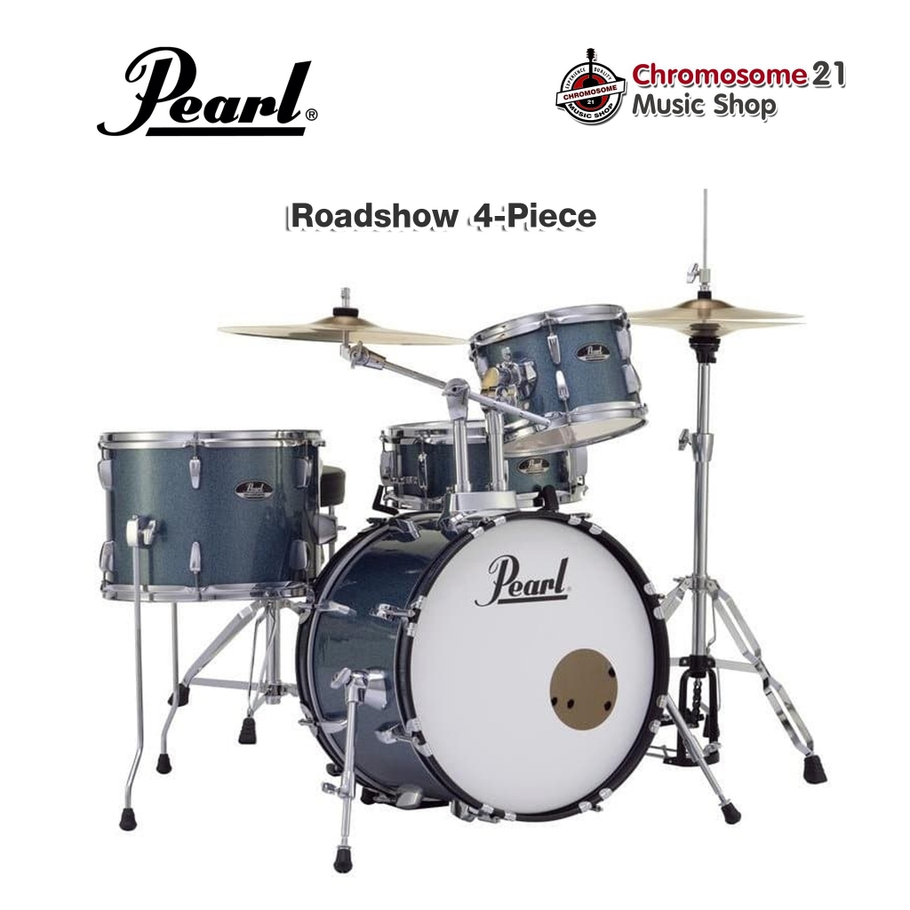 กลองชุด Pearl Roadshow 4-piece กลองชุดเล็ก ราคาประหยัด ครบชุด สีฟ้าเกล็ด