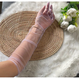 🇹🇭ปลอกแขนเจ้าสาว ถุงมือยาววันเกิดแบบบางสินค้าพร้อมส่ง