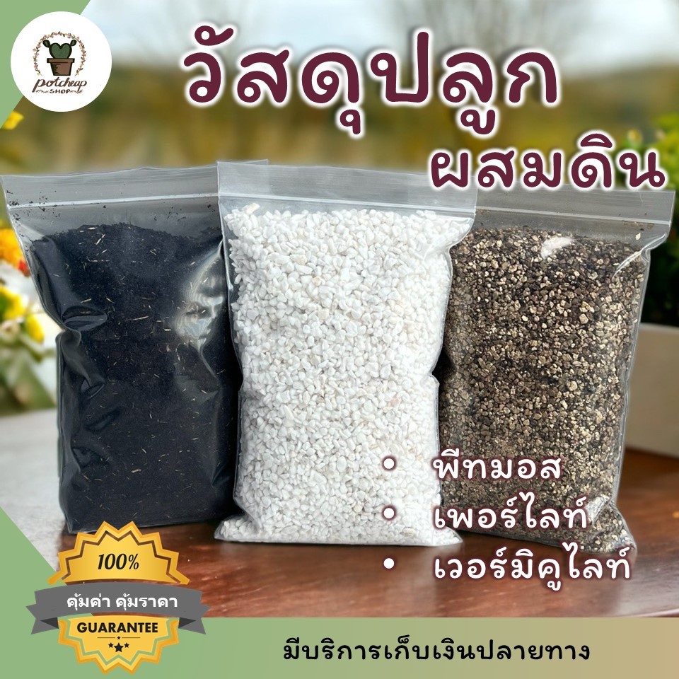 วัสดุปลูก เพอร์ไลท์ เวอร์มิคูไลท์ พีทมอสคลาสแมน เปลือกสน หินภูเขาไฟ หินลาวาดำ หินลาวาแดง ดินญี่ปุ่น กาบมะพร้าว