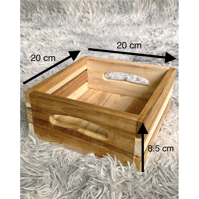 ถาดไม้ขนาดเล็ก ใช้งานอเนกประสงค์ (20x20x8.5)