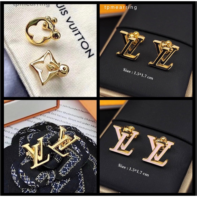 ต่างหูใส่ทำงาน หลุยส์ ก้านเงินแท้ LV
