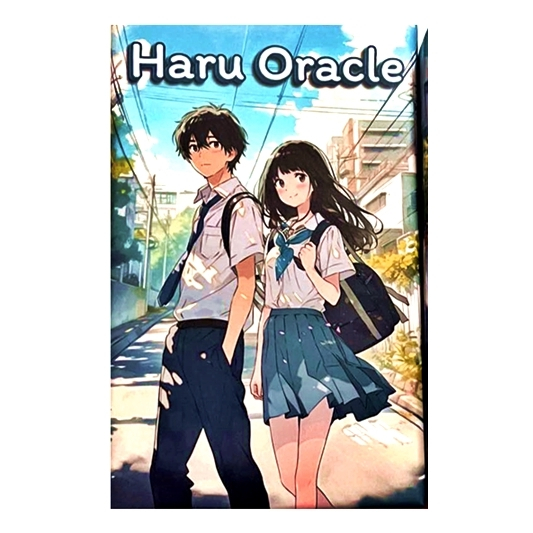 ยิปซีขอบกลิตเตอร์ 3D ฮารุ ออราเคิล อนิเมะ AI ทาโรต์ภาพสวย ขอบ 3 มิติ AI Oracle HARU Anime Cards Box 