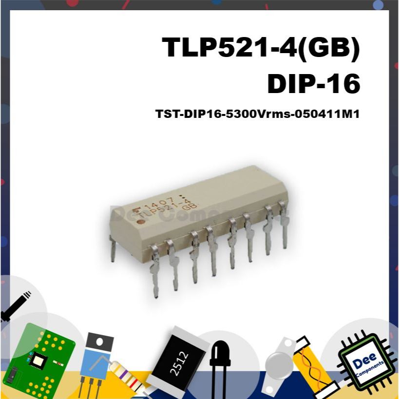 Toshiba TLP521-4(GB) Optoisolator Transistor Output 5300Vrms 4 Channel TST-DIP16-5300Vrms-050411M1