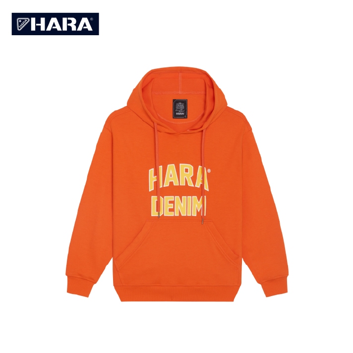 Hara เสื้อหนาวสวมหัว สกรีน Hara New Basic สีส้ม HMTL-002738 (เลือกไซส์ได้)