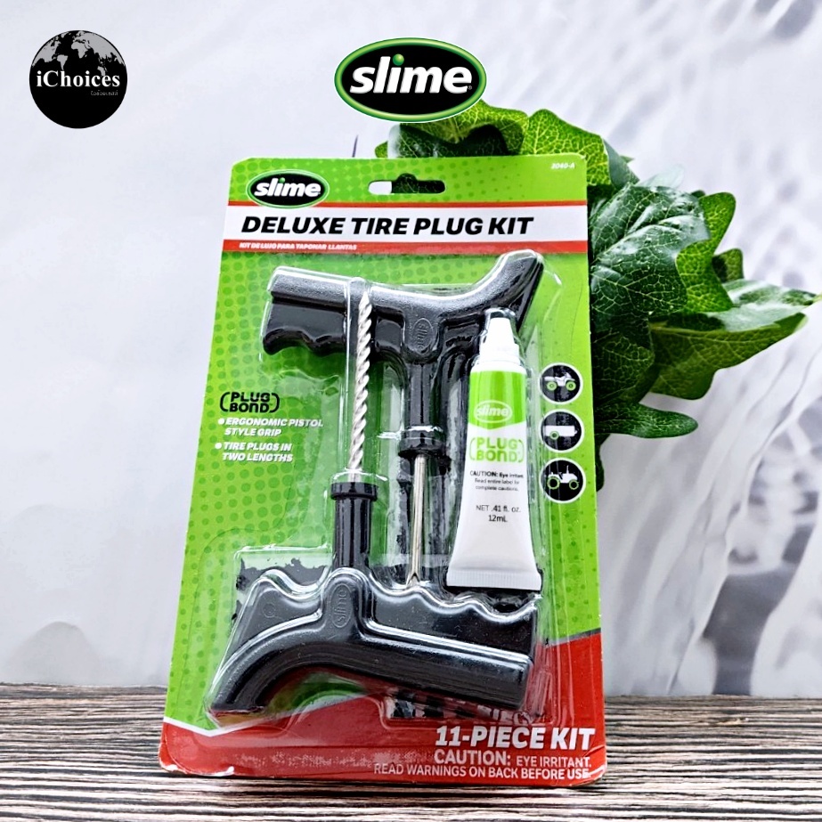 [Slime] Deluxe Tire Repair Plug Kit, Tools and Glue 11 Pieces ชุดอุปกรณ์ปลั๊กซ่อมยาง