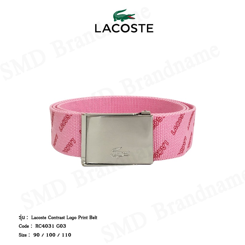 Lacoste เข็มขัด รุ่น Lacoste Contrast Logo Print Belt Code: RC4031 G03