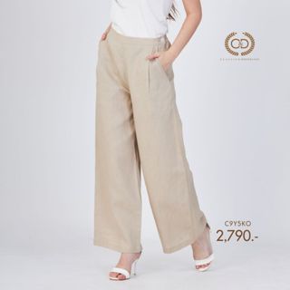 C&D กางเกง ขายาว ผ้าลินิน Linen Premium Palazzo pants  ทรงตร…
