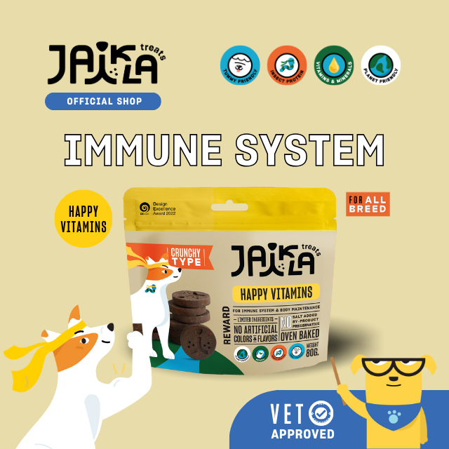 JAIKLA ขนมสุนัขเพื่อสุขภาพ สูตร HAPPY VITAMINS วิตามินสูง เสริมสร้างภูมิคุ้มกัน (80g)