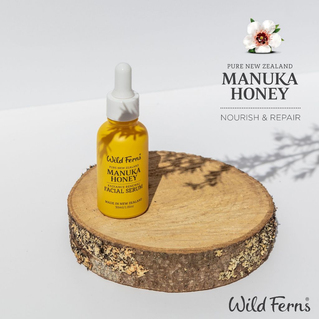 WILD FERNS (ไวล์ดเฟิร์นส) MANUKA HONEY FACIAL SERUM เซรั่มน้ำผึ้งมานูก้า ขนาด 30ml.(โฉมใหม่ NEW PACKAGING)
