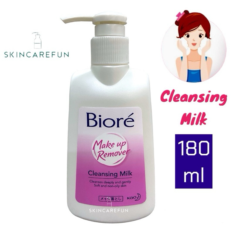 (แท้/พร้อมส่ง) Biore Makeup Remover Cleansing Milk 180 ml. บิโอเร เมคอัพ รีมูฟเวอร์ คลีนซิ่ง มิลค์ 180 มล.