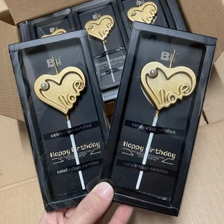 เทียนวันเกิดรูปหัวใจ+รูปดาว(ใหญ่)พร้อมส่ง