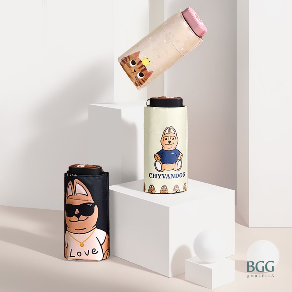 BGG Cats & Dogs 14cm Slim 6-Folds  UPF50 UV Umbrella ร่ม ร่มพับ 6ตอน กันแดด กันฝน พกพาขนาดเล็ก น้ำหนักเบา (FM2035)