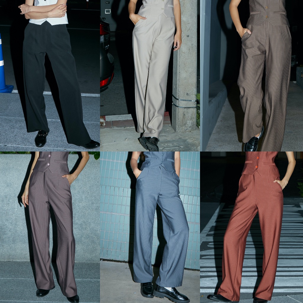 CHUMMER. Long pant - After office hours กางเกงขายาว ทรงกระบอก เอวสูง (เฉพาะกางเกง)