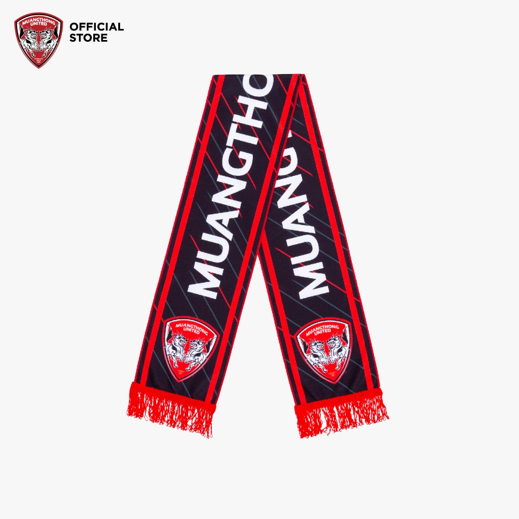 Muangthong United : ผ้าพันคอเมืองทองยูไนเต็ดสีดำ ขอบแดง : Scarf Border
