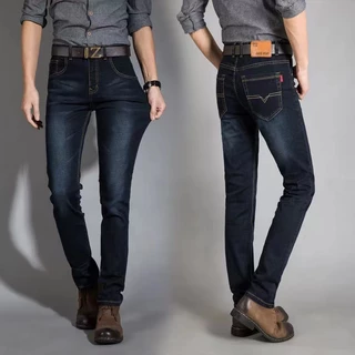 กางเกงยีนส์ผู้ชายทรงกระบอกใส่สบายรุ่น-8010