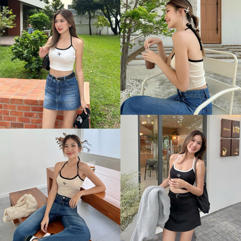 NICHARIS - เสื้อสายเดี่ยวผูกคอ รุ่น Gigi Top